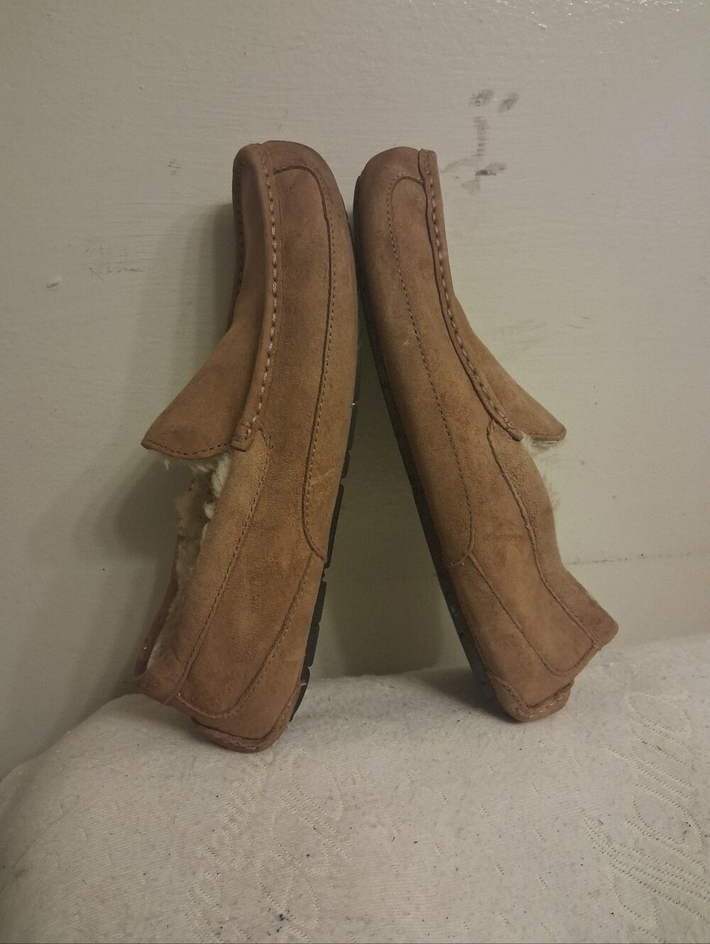 Men's Suede Slip-On Loafers in Light Brown Size 9, BUY NOW SAVE LATER